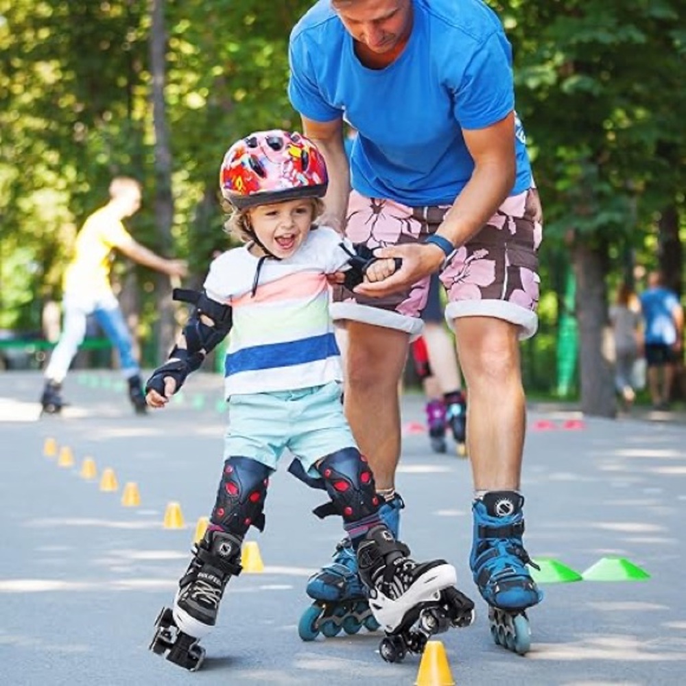 Rainbow Unicorn 4 Size Adjustable Light up Roller Skates & Kids- Youth Large